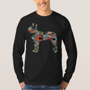 Camiseta Boston Terrier Dog Geometric Pattern Silhouette Pl