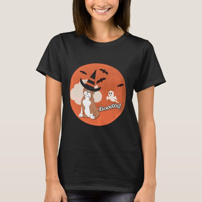 Camiseta Boston Terrier Dog Halloween Dog Halloween Pet Hal (Frente)