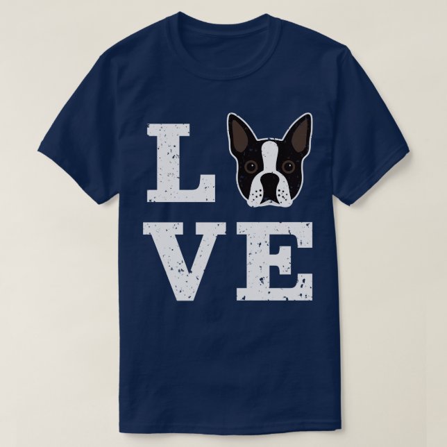 Camiseta Boston Terrier Dog Love 1 (Frente do Design)