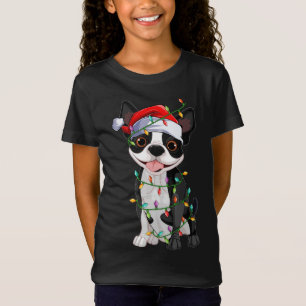 Camiseta Boston Terrier Dog Lover Xmas Papais noeis Boston 