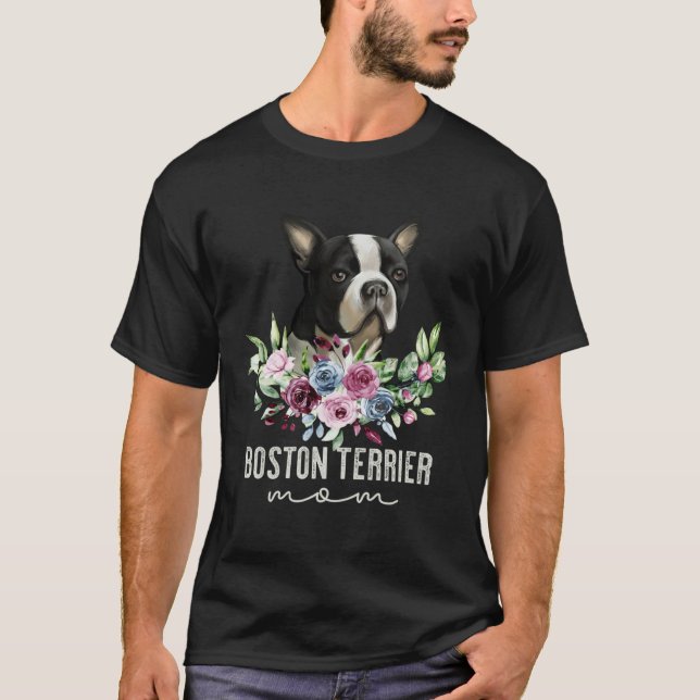 Camiseta Boston Terrier   Dog Mom (Frente)