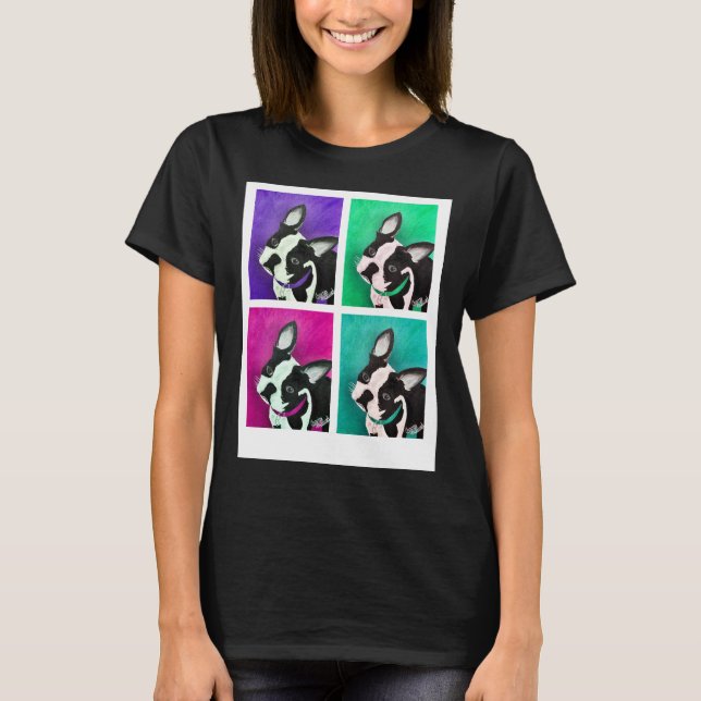 Camiseta Boston Terrier Dog Pop Art (Frente)