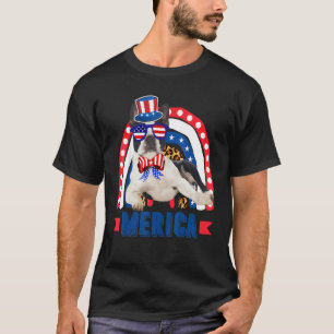 Camiseta Boston Terrier Dog Rainbow Leopardo Merica Flag 4º