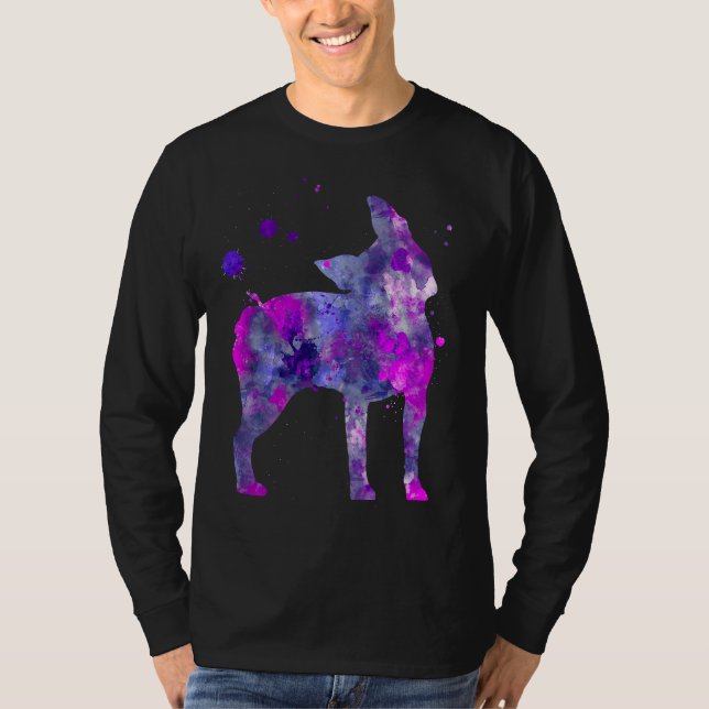 Camiseta Boston Terrier Dog Watercolor Painting 2 (Frente)