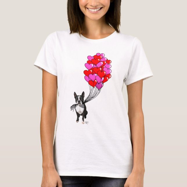Camiseta Boston Terrier E Balões (Frente)