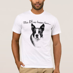 Camiseta Boston Terrier Face Feliz