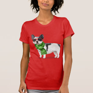Camiseta Boston Terrier Funny Christmas Fleas Navidog T-Shi