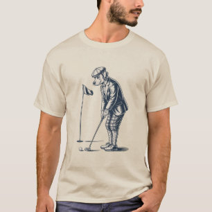 Camiseta Boston Terrier Golfe Vintage Cão Jogando Golfe Mãe