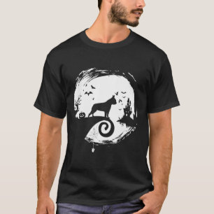 Camiseta Boston Terrier Halloween Costume Moon Silhoule C