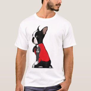 Camiseta Boston Terrier I Love Pai Tattoo Engraçado Boston 