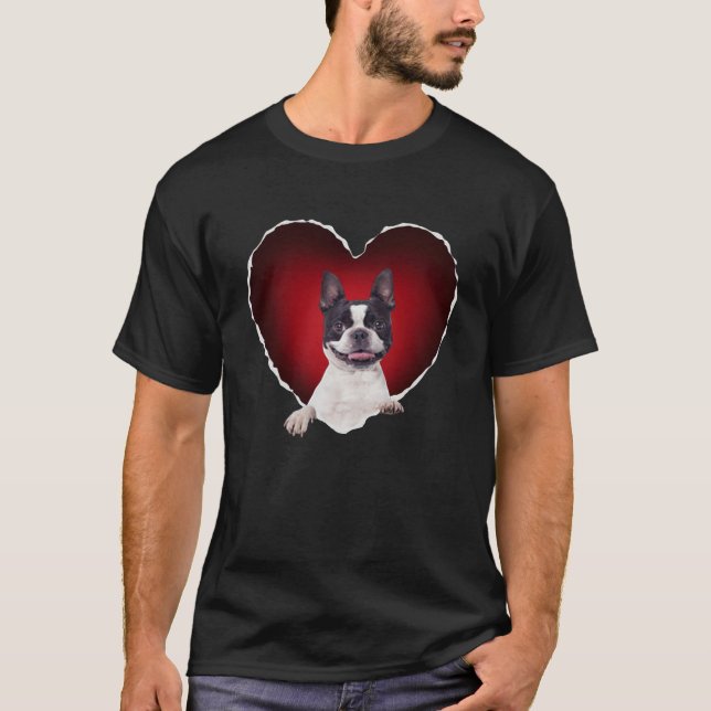Camiseta Boston Terrier in Heart Boston Terrier dog (Frente)