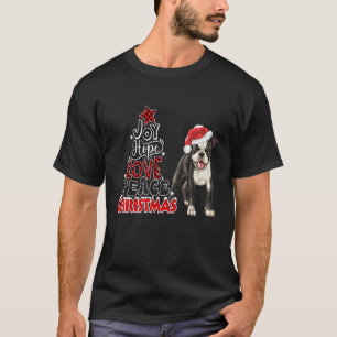 Camiseta Boston Terrier Joy Hope Love Peace Peace Árvore de
