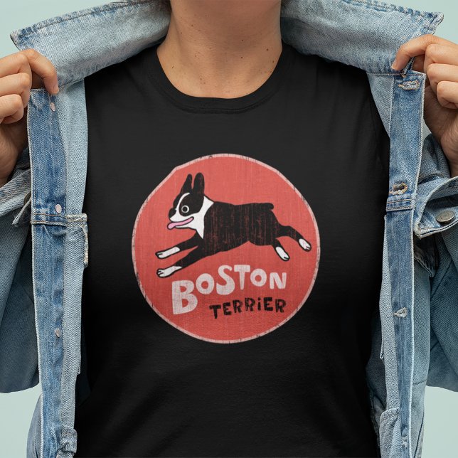 Camiseta Boston Terrier Legal Estilo de Vintagem Diversão P (Criador carregado)