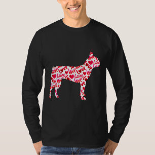 Camiseta Boston Terrier Love Heart Dog Dia de os namorados