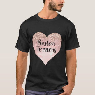 Camiseta Boston Terrier Love with Glitter