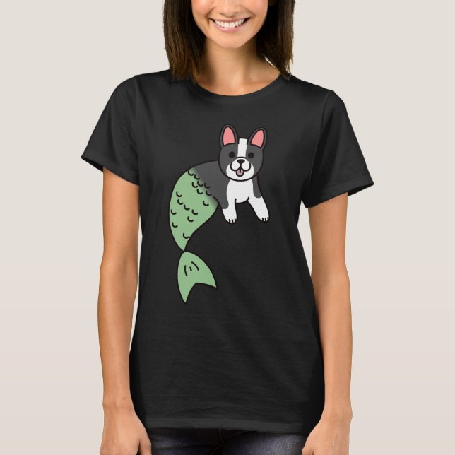 Camiseta Boston Terrier Mermaid (Frente)