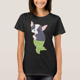 Camiseta Boston Terrier Mermaid Merboston a brilhar de volt