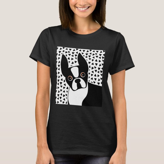 Camiseta Boston Terrier Modern Dog Art (Frente)