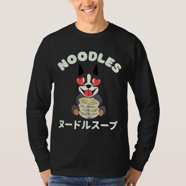 Camiseta Boston Terrier Noodles (Frente)