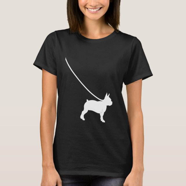 Camiseta Boston Terrier on a Leash Dog Bostie Mãe Pai Pet C (Frente)