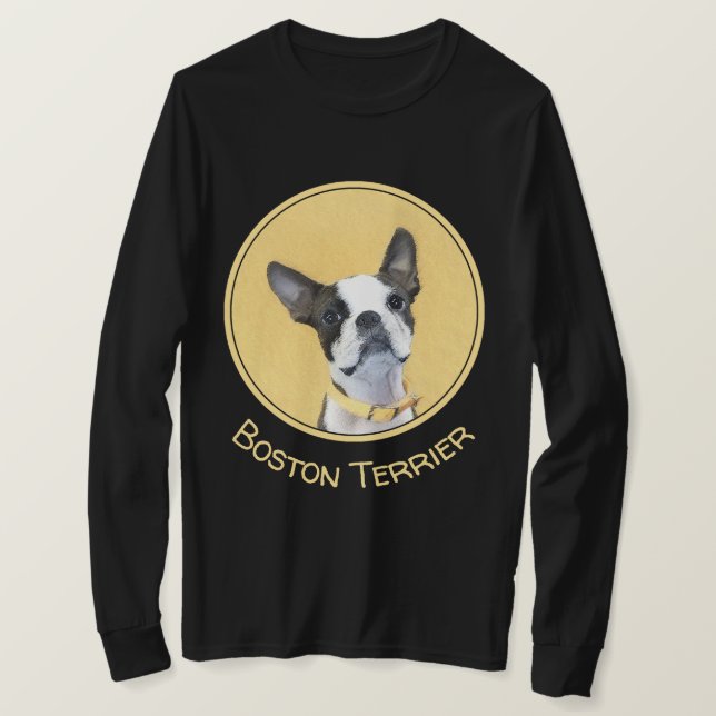 Camiseta Boston Terrier Painting - Cute Original Dog Art (Frente do Design)