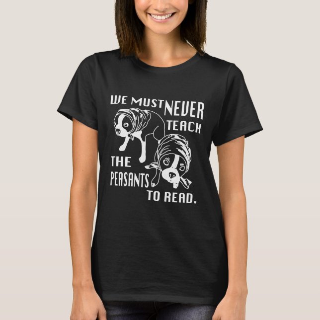 Camiseta Boston Terrier Peasants consegue ler (Frente)