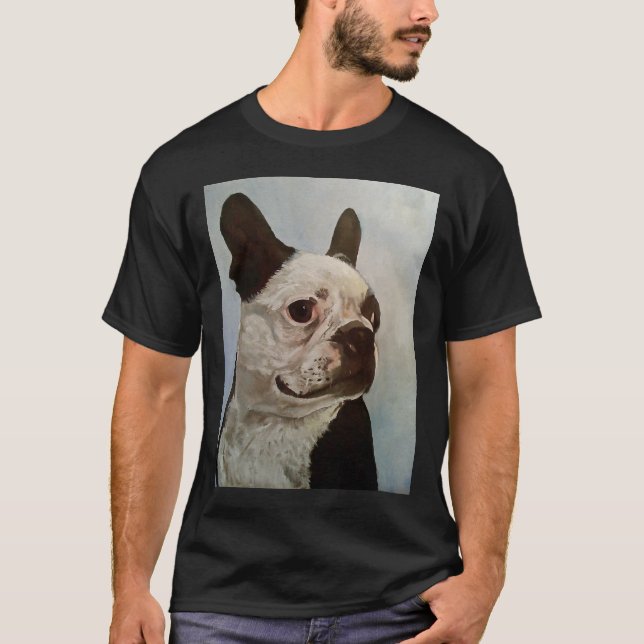 Camiseta Boston Terrier Por James Wilkinson Long (Frente)