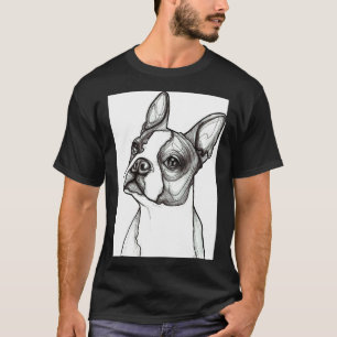 Camiseta Boston Terrier Sketch Scoop