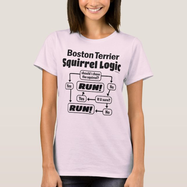 Camiseta Boston Terrier Squirrel Logic (Frente)
