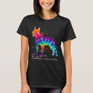 Camiseta Boston Terrier Tie Dye Rainbow Dog Lover