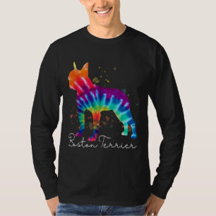 Camiseta Boston Terrier Tie Dye Rainbow Dog Lover