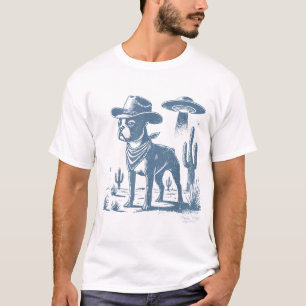Camiseta Boston Terrier Ufo Cowboy Cachorro Cachorro Mãe Ca
