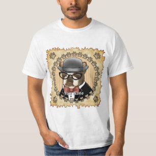Camiseta Boston Terrier Vestindo Óculos