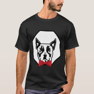 Camiseta Boston Terrier Vestindo Red Bowtie Bonito Cão Bre