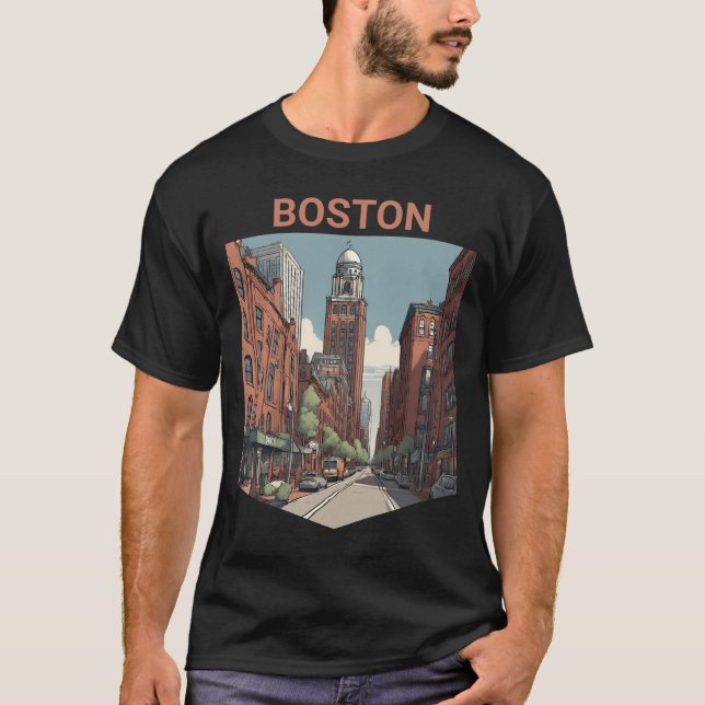 Camiseta Boston Traveler Uma Ideia De Presente Deliciosa (Frente)