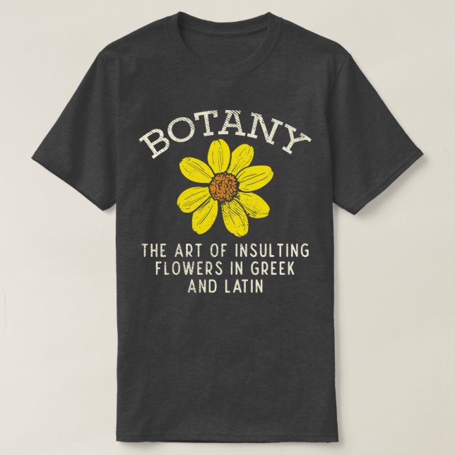 Camiseta Botânica A Arte De Isolar Flores Em Grego E L (Frente do Design)