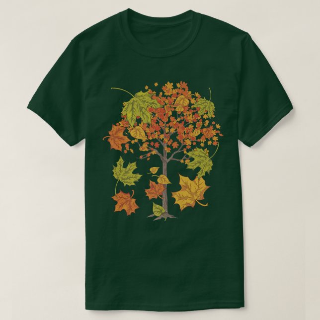 Camiseta Botânica Autumn Willife Forest Thanksgivi (Frente do Design)