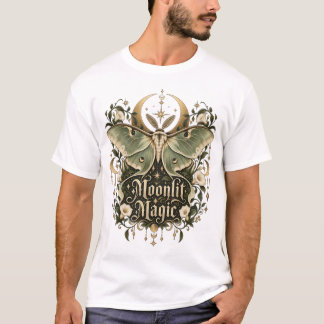 Camiseta Botânica da Mariposa Luna Magia ao Luar