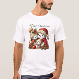 Camiseta Botânica de Aquarela de Natal Elegante