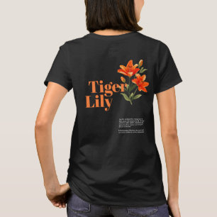 Camiseta Botânica Floral Laranja Lírio Gráfico Amante da Na