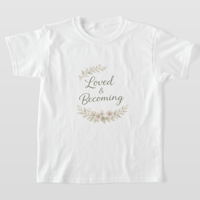 Camiseta Botanical accents love quotes AI art T-Shirt (Postura )
