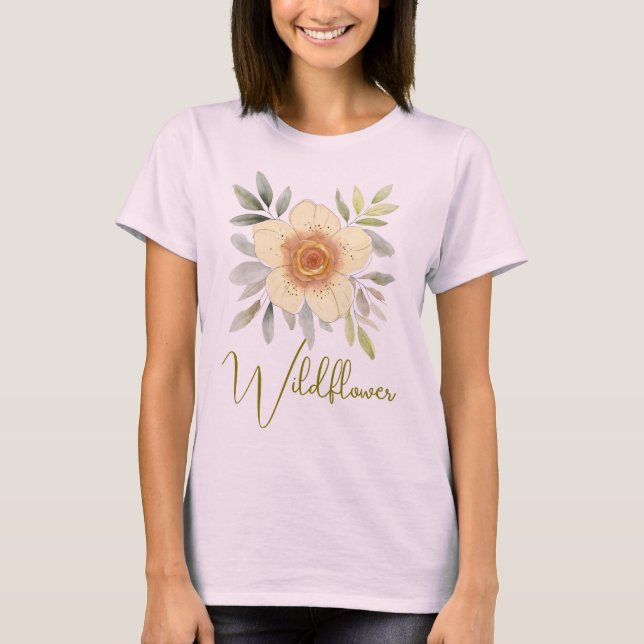 Camiseta Botanical Floral Watercolor Wildflower Custom  (Frente)