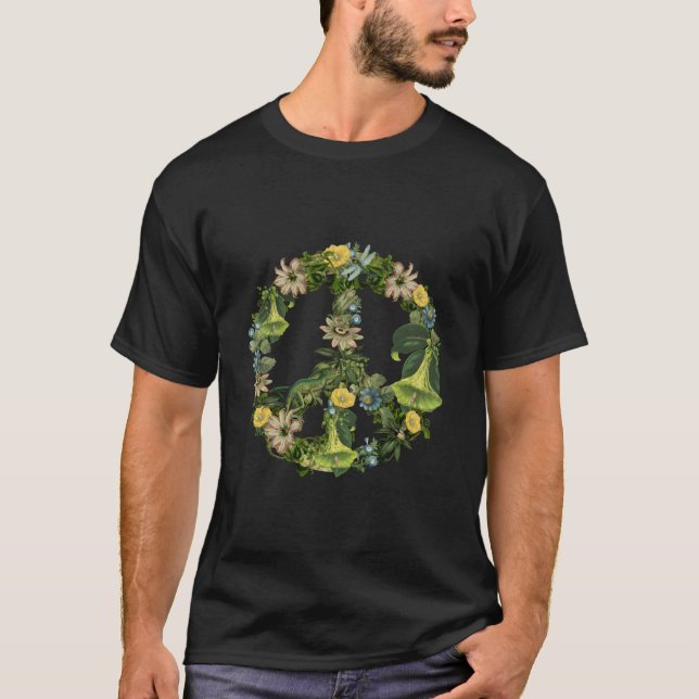 Camiseta Botanical Nature Illustration Peace Sign (Frente)
