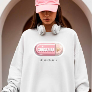 Camiseta Botão Assinar + Influenciador do Nome da Mídia Soc