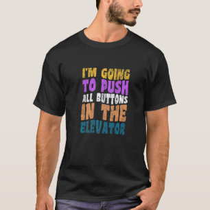 Camiseta Botão de Elevador Inspetor de Elevador Mecânico In