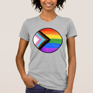 Camiseta Botão de faixas de orgulho de progresso pintado
