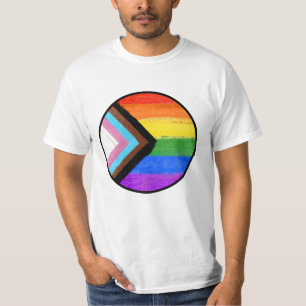 Camiseta Botão de faixas de orgulho de progresso pintado