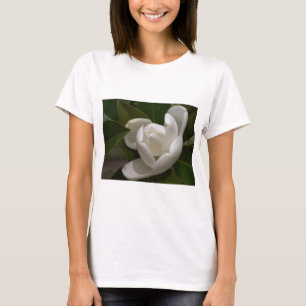Camiseta botão de flor da magnólia meridional branca