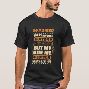 Camiseta Botão de Mordida Divertido Trabalho Design de Para