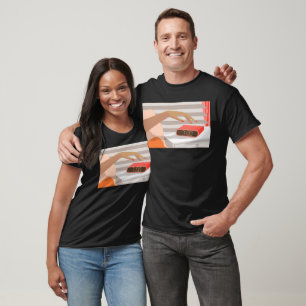 Camiseta Botão de snooze do despertador da mão das mulheres